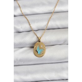 316L Çelik Zincir Gold Renk Figür Kadın Kolye TJ-BKO10755