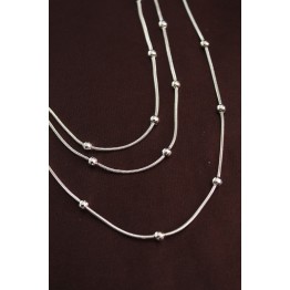 316L Çelik Gümüş Renk Minimal Topçuk Model Çoklu Kolye TJ-BKO6332