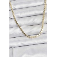 316L Çelik Zincir Gold Renk Ezme Zincir Model 45 cm Kadın Kolye - TJ-BKO10777