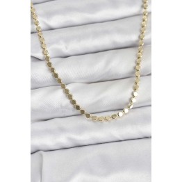 316L Çelik Zincir Gold Renk Ezme Zincir Model 45 cm Kadın Kolye - TJ-BKO10777