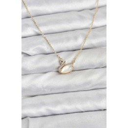 Pirinç Gold Renk Kuğu Model Kadın Kolye - TJ-BKO10798