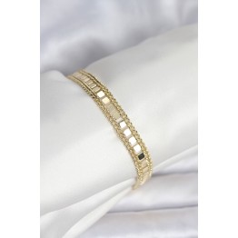316L Çelik Gold Renk Pullu Zincir Model Kadın Bileklik TJ-BB8159