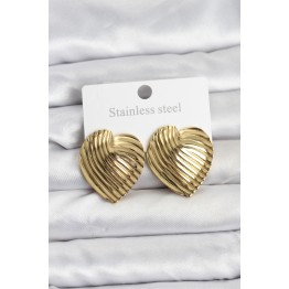 316L Çelik Gold Renk Kalp Model Kadın Küpe TJ-BKP11505