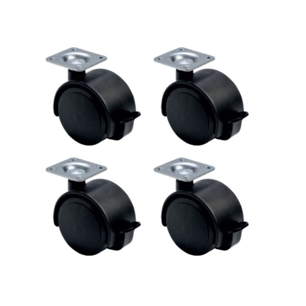 Büyük Plastik Tablalı Frenli - 50MM HKS128 - 4 Adet