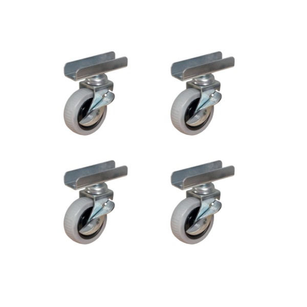 Furç Uzun-Sunta Bilyalı Teker (Frenli) - 20x50 - Gri - 18MM HKS185 - 4 Adet