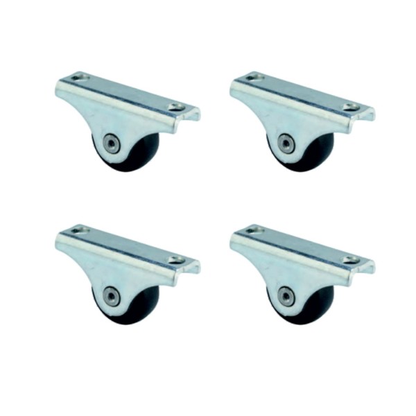 Furç Sabit Teker - 20MM - Siyah HKS226 - 4 Adet