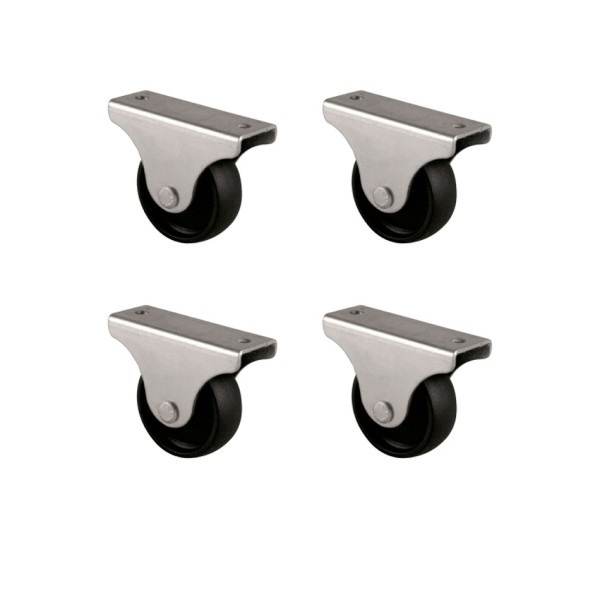 Furç Sabit Teker - 38MM - Siyah HKS229 - 4 Adet