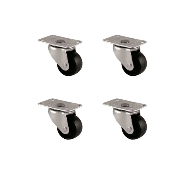 Furç Tablalı Bilyalı Teker - 28MM - Siyah HKS232 - 4 Adet