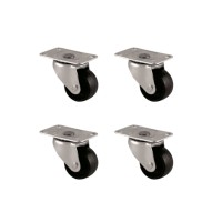 Furç Tablalı Bilyalı Teker - 38MM - Siyah HKS234 - 4 Adet