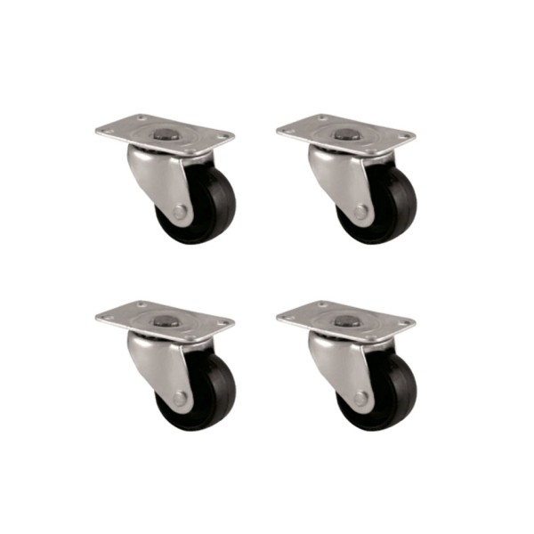 Furç Tablalı Bilyalı Teker - 38MM - Siyah HKS234 - 4 Adet