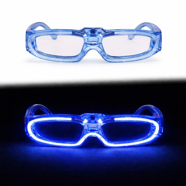 Mavi LED Işıklı Parti Gözlüğü 3 Modlu – Glow & Gece Eğlence Gözlüğü