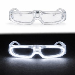 Beyaz LED Işıklı Parti Gözlüğü 3 Modlu – Glow & Gece Eğlence Gözlüğü