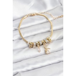 Pirinç Gold Renk Tinkerbell Charmlı Kadın Bileklik TJ-BB8189