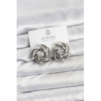 Gümüş Renk Pirinç Keskin Sarmal Model Kadın Küpe TJ-BKP11601