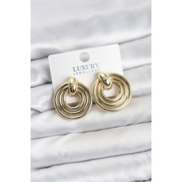 Gold Renk Pirinç Vintage Kadın Küpe TJ-BKP11604