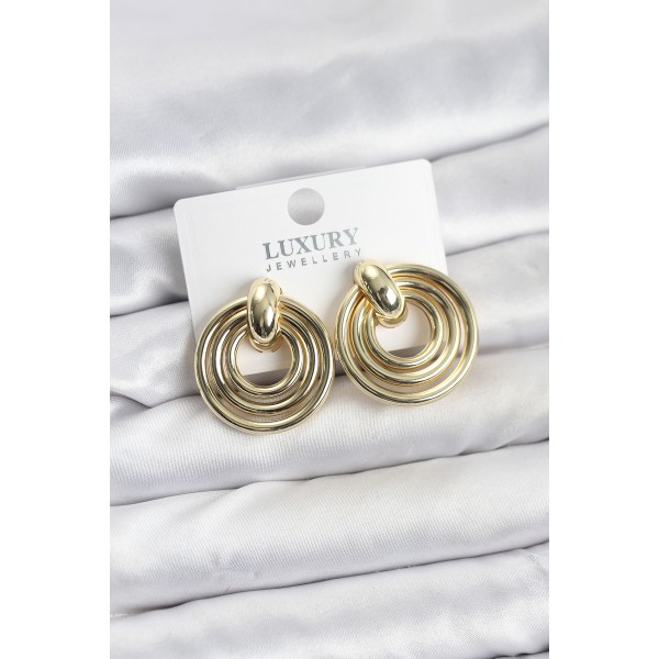 Gold Renk Pirinç Vintage Kadın Küpe TJ-BKP11604
