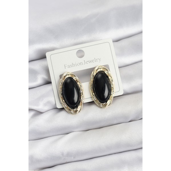 Siyah Badem Model Vintage Kadın Küpe TJ-BKP11609