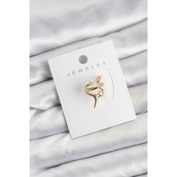 Gold Renk Pirinç Diken Model Kıkırdak Earcuff Küpe TJ-BKP11621