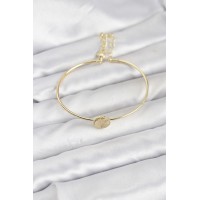Gold Renk Pirinç Model Kadın Bileklik TJ-BB8234
