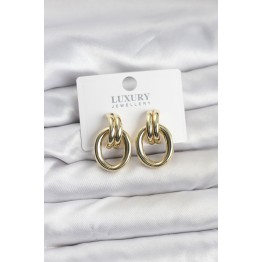 Gold Renk Pirinç Vintage Kadın Küpe TJ-BKP11625