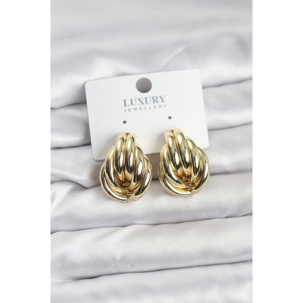 Pirinç Gold Renk Vintage Kadın Küpe TJ-BKP11627