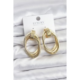 Pirinç Gold Renk Damla Model Vintage Kadın Küpe TJ-BKP11628