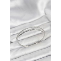Dorika Model Pirinç Gümüş Renk Kadın Bileklik TJ-BB8250