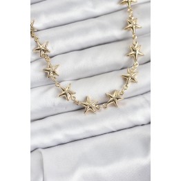 Yıldız Model Pirinç Gold Renk Kadın Kolye TJ-BKO10823