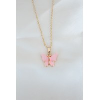 Gold Kaplama Pembe Sedefli Kolye TJ-BKO6440