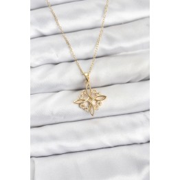 316L Çelik Zincir Gold Renk Sonsuzluk Model Zirkon Taşlı Kadın Kolye TJ-BKO10873
