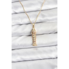 316L Çelik Zincir Gold Renk Balık Model Zirkon Taşlı Kadın Kolye TJ-BKO10885
