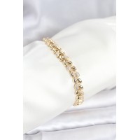 Pirinç Gold Renk VIP Seri Sarmal Damla Model Zirkon Taşlı Kadın Bileklik TJ-BB8268