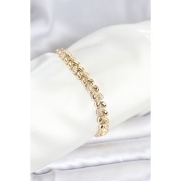 Pirinç Gold Renk VIP Seri Sarmal Damla Model Zirkon Taşlı Kadın Bileklik TJ-BB8268