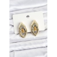 Pirinç Gold Renk Sarmal Damla Model Vintage Kadın Küpe TJ-BKP11638