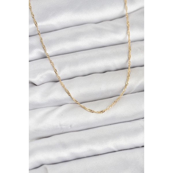 CM 14K Gold Renk Pirinç Ezme Burgu Model Kadın Kolye TJ-BKO10916