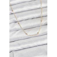 CM 14K Gold Renk Minik Top Zincirli Kadın Kolye TJ-BKO10920