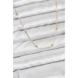 CM 14K Gold Renk Minik Top Zincirli Kadın Kolye TJ-BKO10920