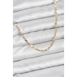 CM 14K Gold Renk Lazerli Zincir Model Kadın Kolye TJ-BKO10923
