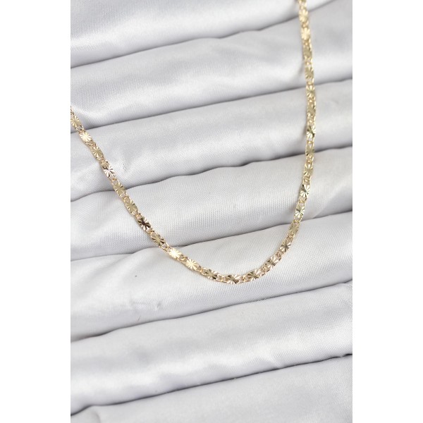CM 14K Gold Renk Lazerli Zincir Model Kadın Kolye TJ-BKO10923