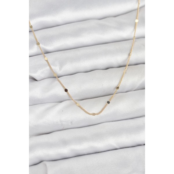 CM 14K Gold Renk Ezme Pul Model 60 cm Kadın Kolye TJ-BKO10935