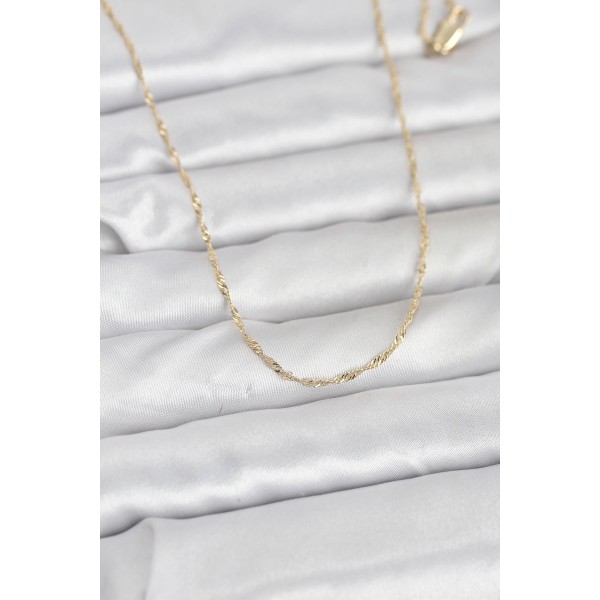 CM 14K Gold Renk Burgu Model 60 cm Kadın Kolye TJ-BKO10942