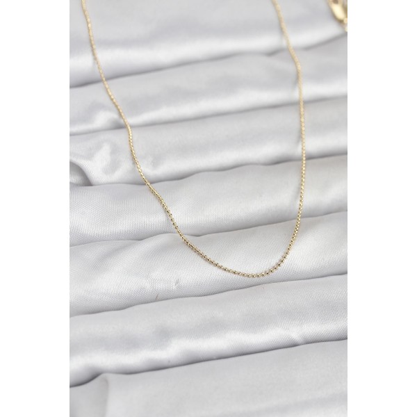 CM 14K Gold Renk İnce Top Zincirli 60 cm Kadın Kolye TJ-BKO10943
