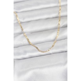 CM 14K Gold Renk Yassı Zincir Model 60 cm Kadın Kolye TJ-BKO10946