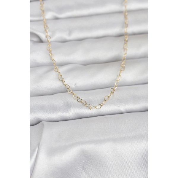 CM 14K Gold Renk Kalp Zincirli 60 cm Kadın Kolye TJ-BKO10953