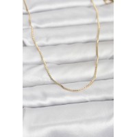 CM 14K Gold Renk İnce Kare Zincirli Model 60 cm Kadın Kolye TJ-BKO10956