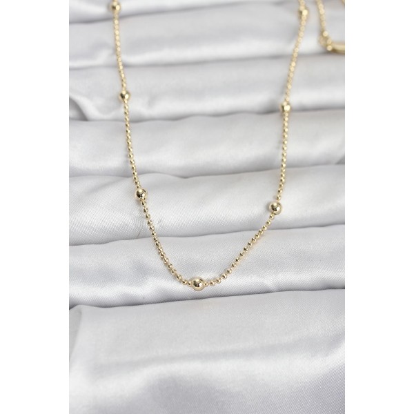 CM 14K Gold Renk Top Zincir 60 cm Kadın Kolye TJ-BKO10960