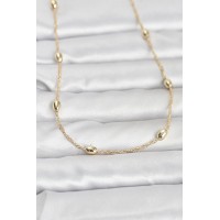 CM 14K Gold Renk Topçuklu Burgu Zincir Model 60 cm Kadın Kolye TJ-BKO10963