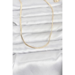 CM 14K Gold Renk Yassı Zincir Model 60 cm Kadın Kolye TJ-BKO10965