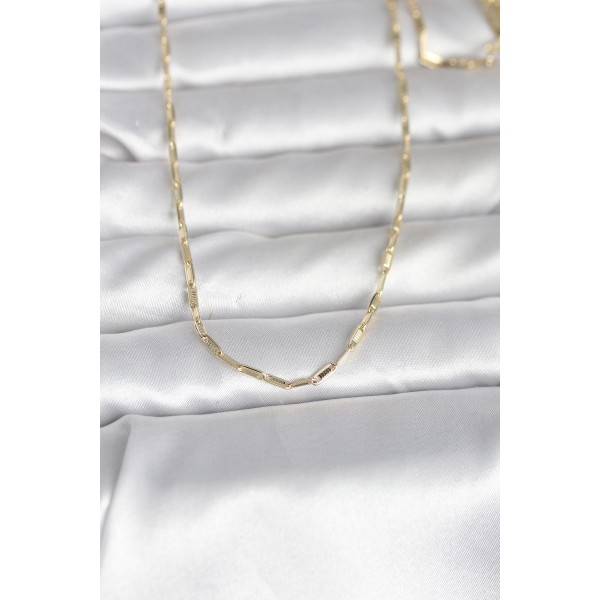 CM 14K Gold Renk İnce Ataç Zincir Model 60 cm Kadın Kolye TJ-BKO10983