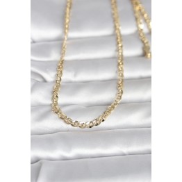 CM 14K Gold Renk Yassı Oval Zincirli Model 60 cm Kadın Kolye TJ-BKO10989